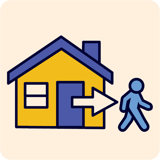 Someone leaving a house.