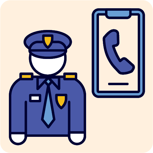 A police officer and a phone.